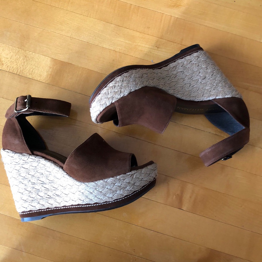 Stuart Weitzman Soho Suede Espadrilles in Walnut - Picture 4 of 8